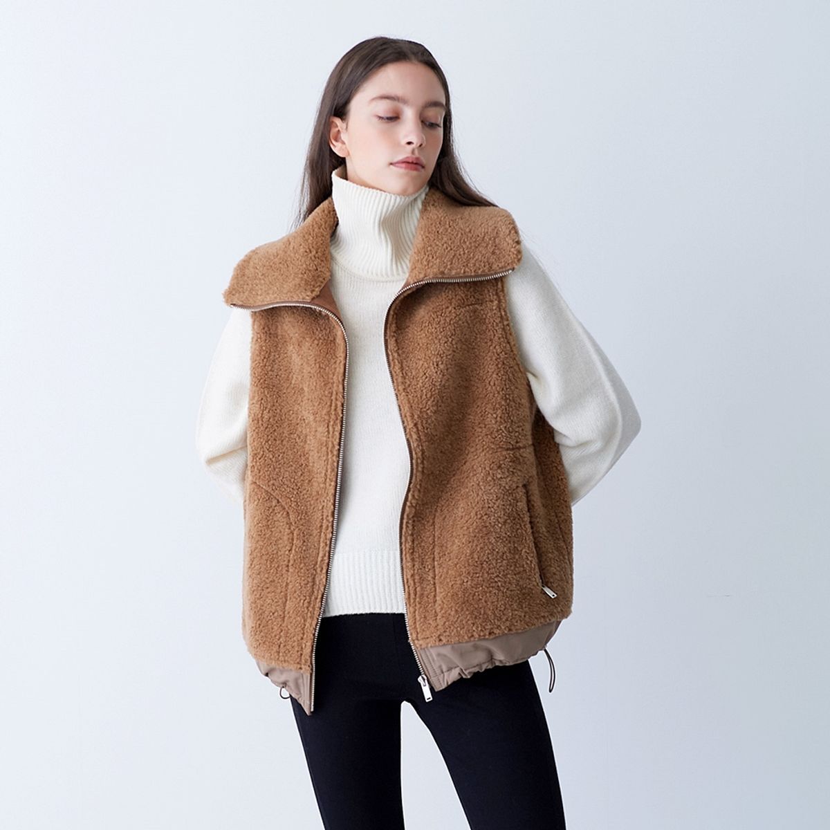 핀블랙(PINBLACK) BLOUSON STRING MUSTANG VEST CAMEL