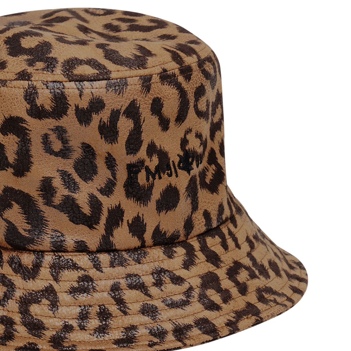 에프엠9102(FM91.02) BIG WAVE leopard BUCKET HAT toffee