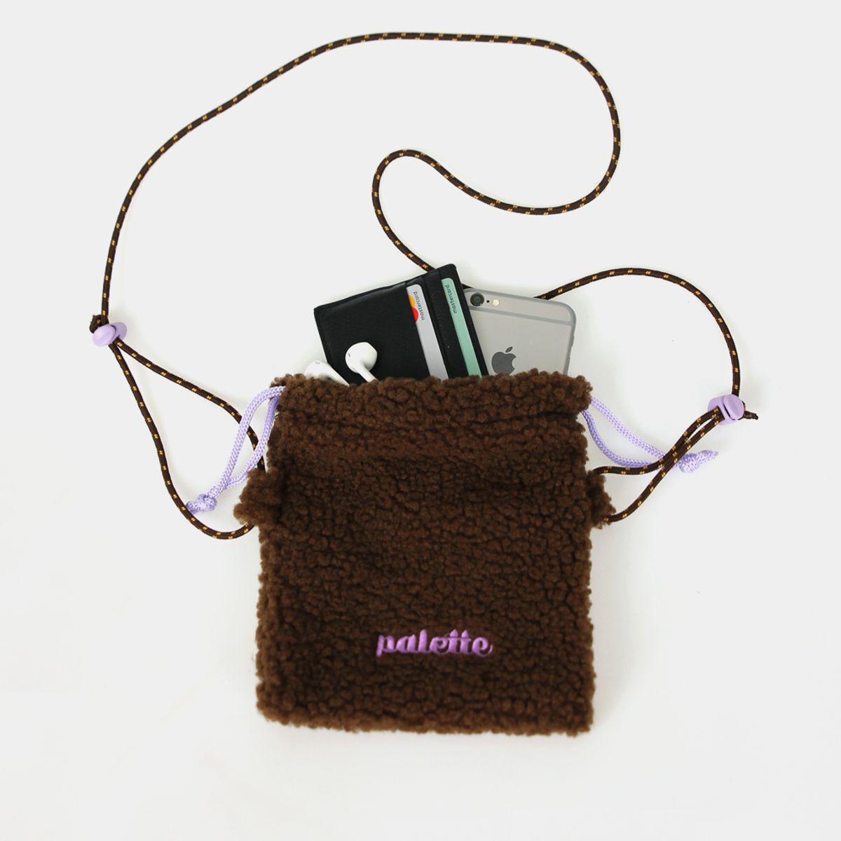 팔레트(PALETTE) BOA FLEECE STORAGE BAG (BROWN)