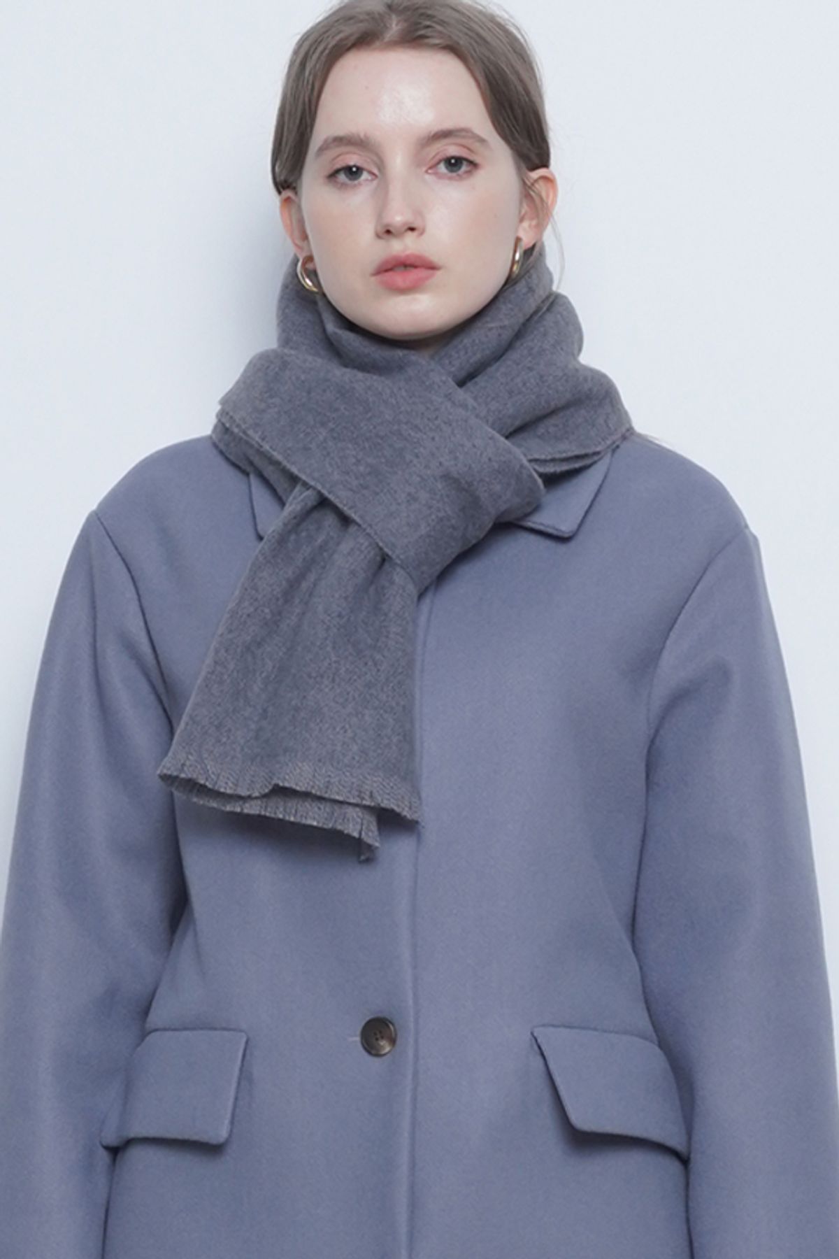 에이본(THE-ABON) W282 seiden muffler charcoal
