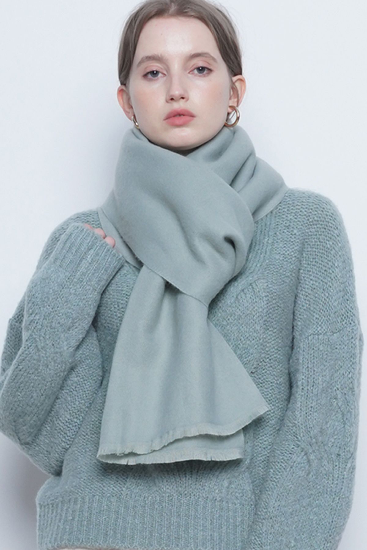 에이본(THE-ABON) W282 seiden iong muffler mint