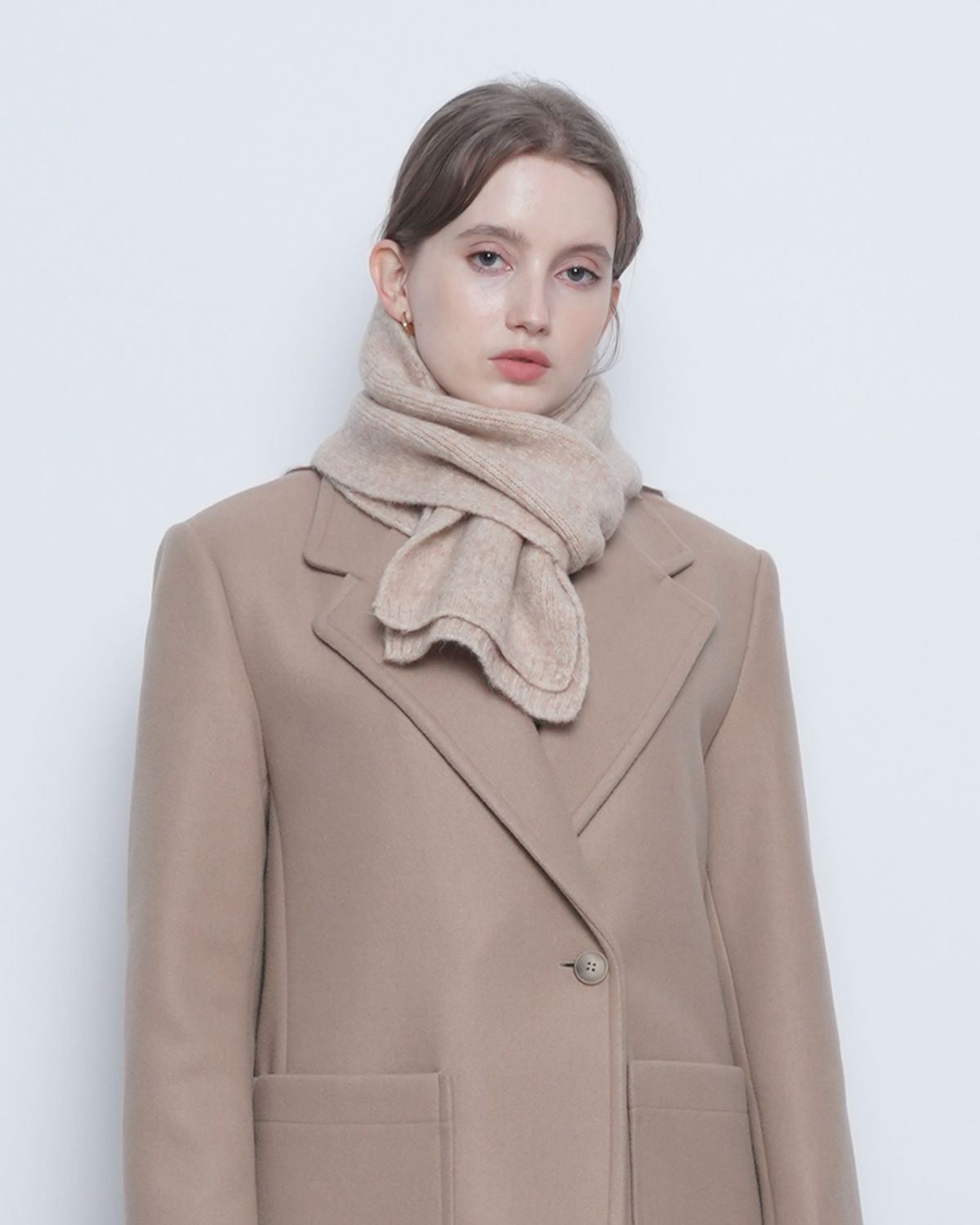 에이본(THE-ABON) W182 wool knit muffler otmil