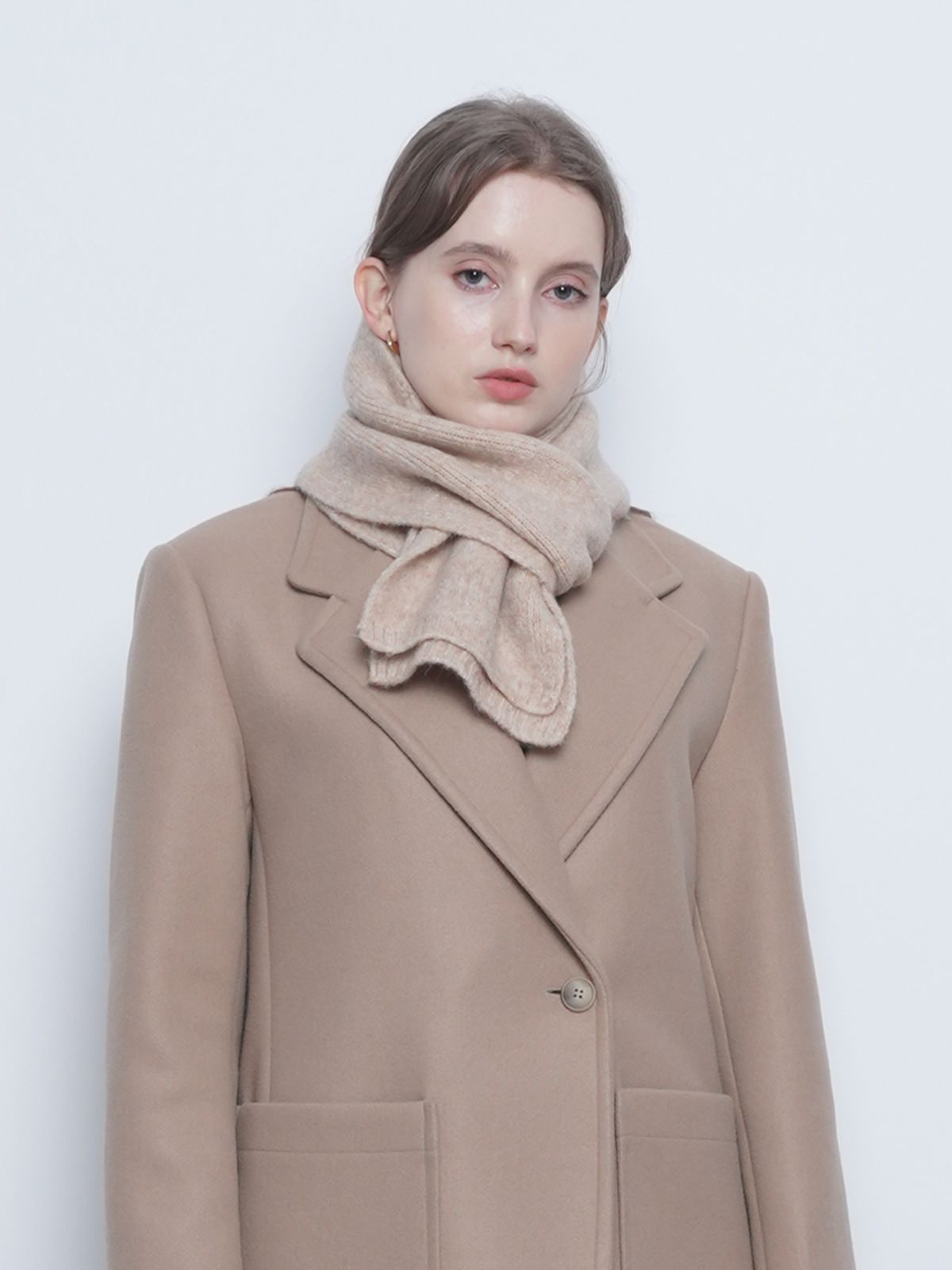 에이본(THE-ABON) W182 wool knit muffler otmil