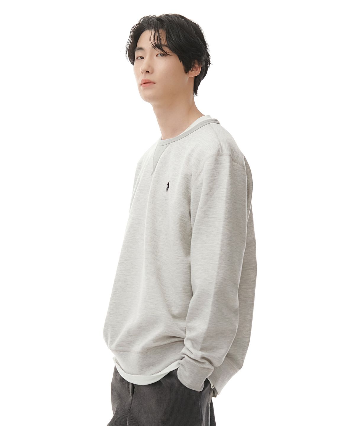 폴로 랄프 로렌(POLO RALPH LAUREN) 더블니트 스웨트셔츠 - 그레이