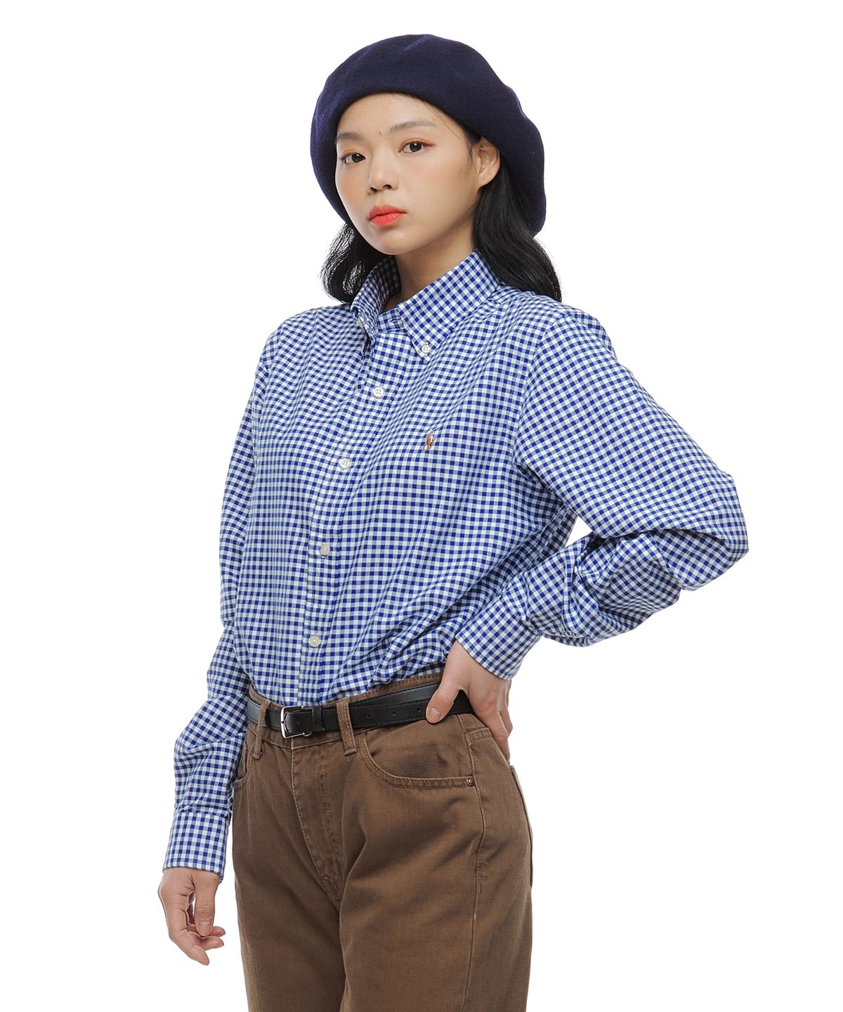 폴로 랄프 로렌(POLO RALPH LAUREN) 커스텀핏 옥스포드 셔츠 - 블루