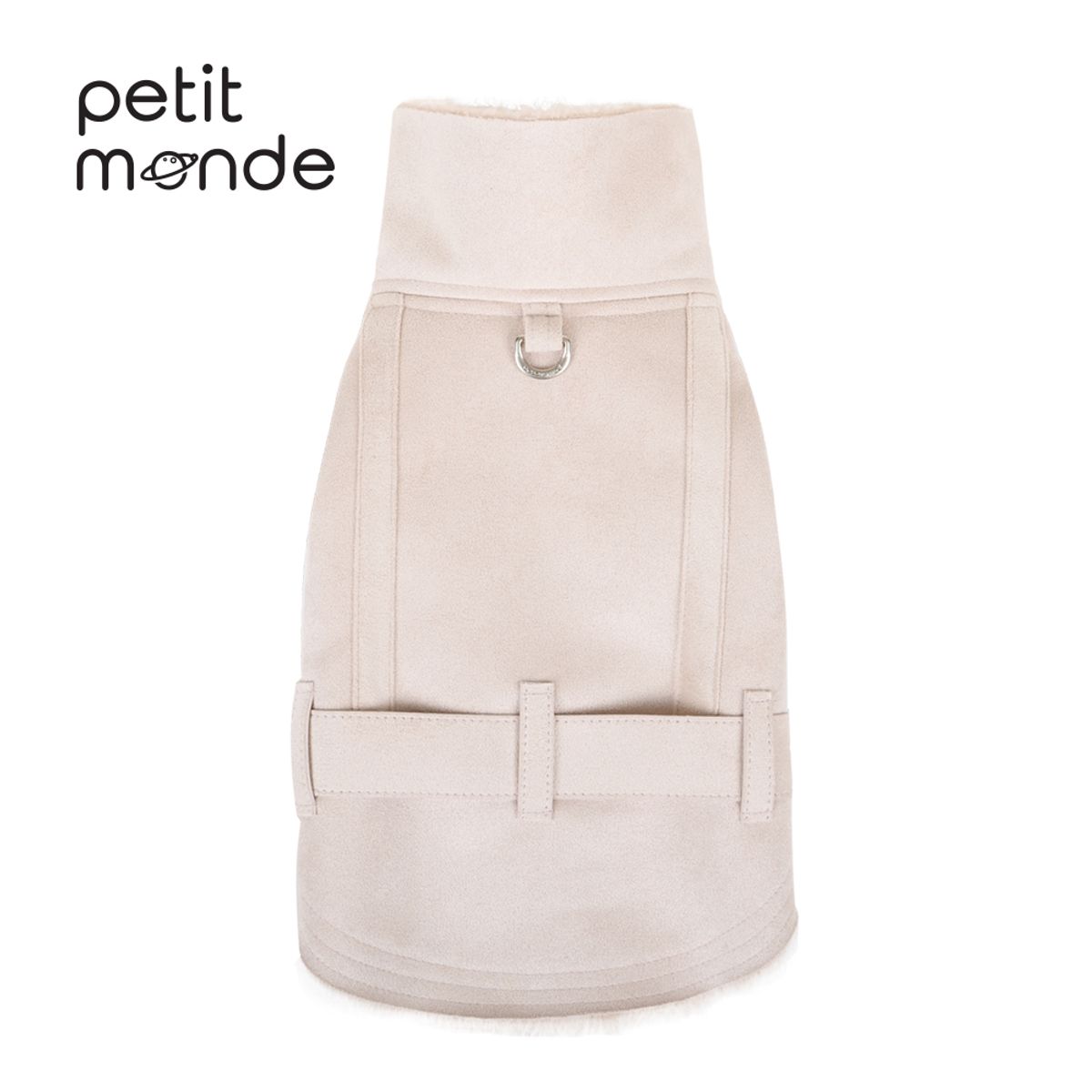 쁘띠몽드(PETIT MONDE) 스웨이드 벨티드 무스탕 코트 베이비핑크