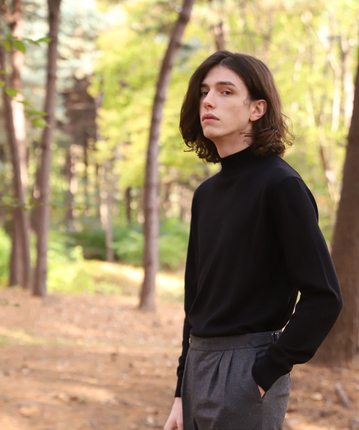 벨리프(BELLIEF) Wool soft Moc-Neck knit (Black)
