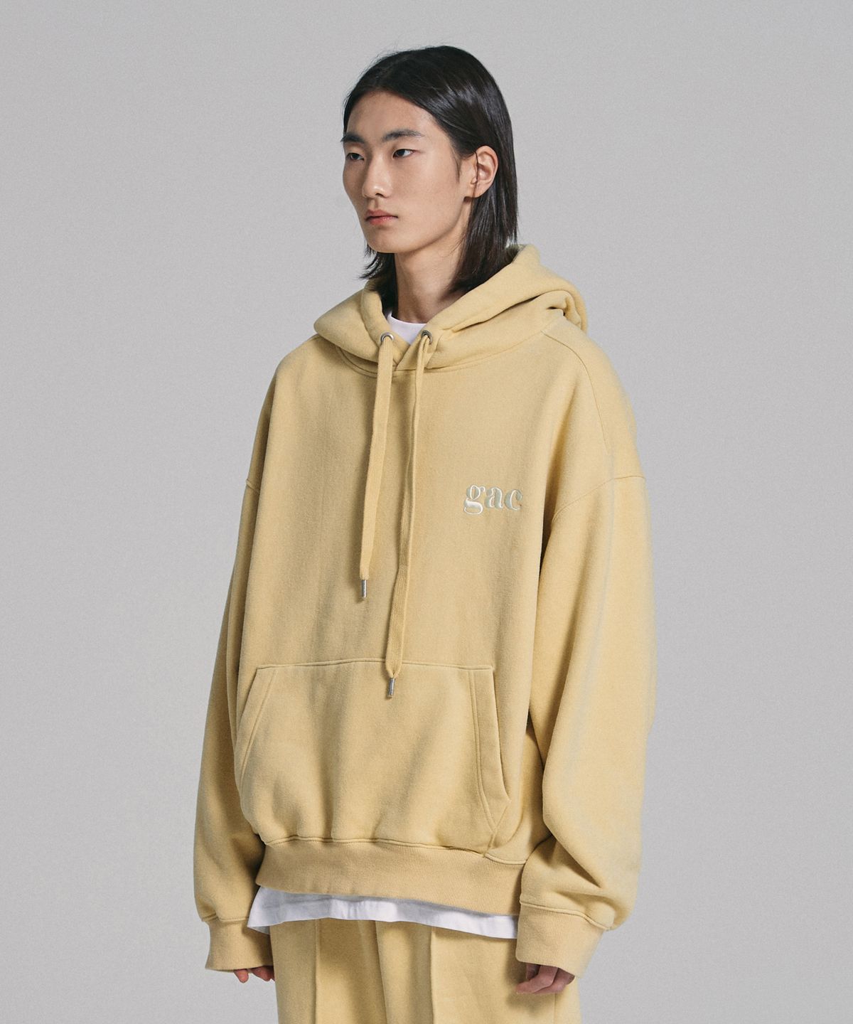 객(GAC) GAC LOGO HOODIE yellow (기모)