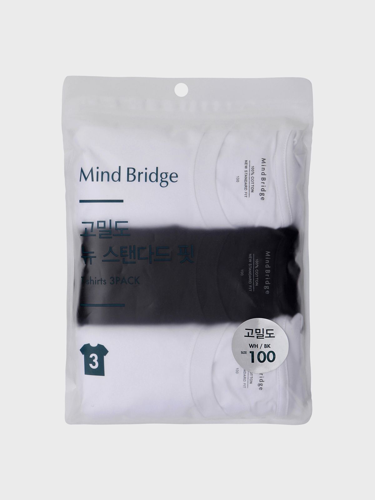 마인드브릿지(MINDBRIDGE) [3팩]고밀도순면기본반팔티셔츠  MATS0101