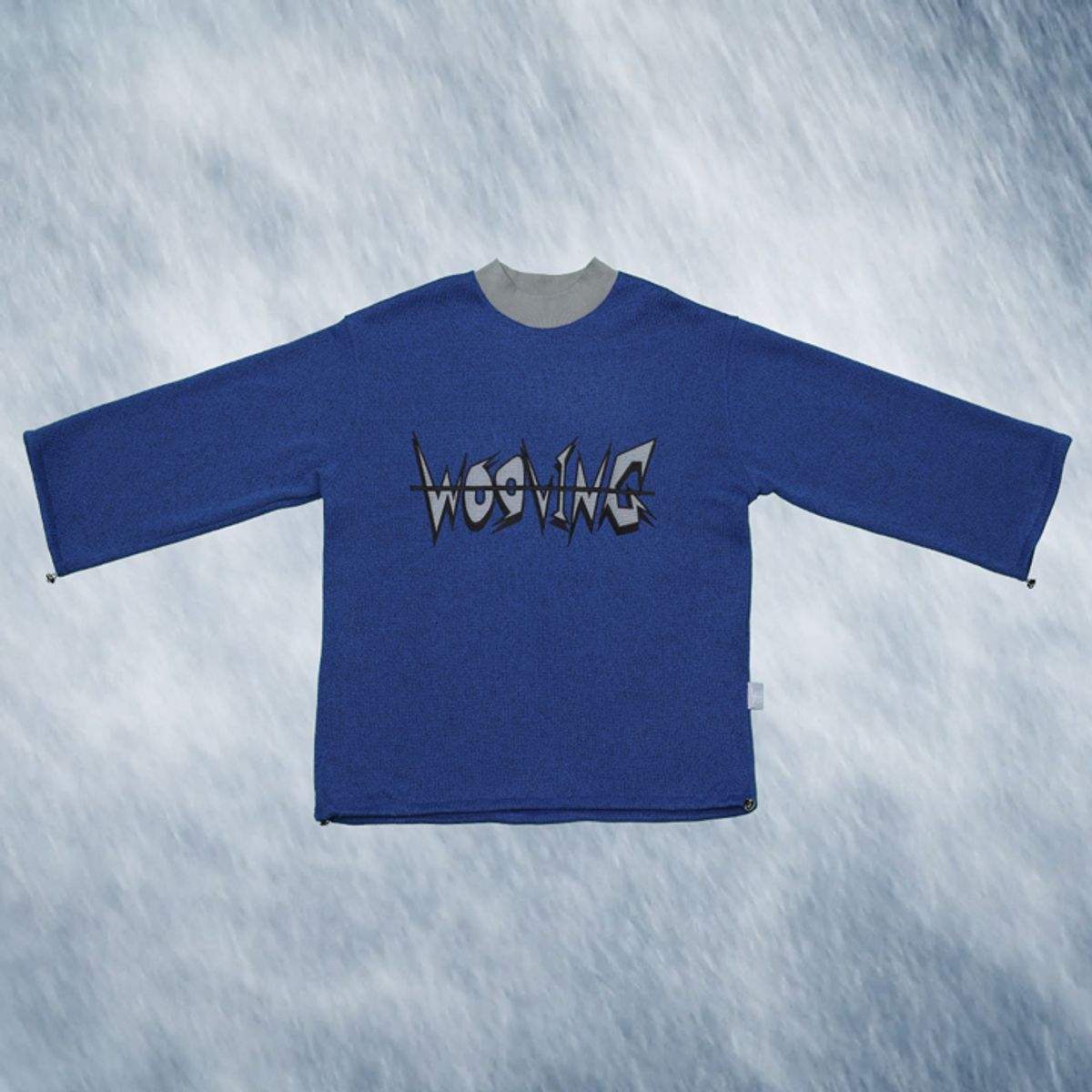 우빙(WOOVING) LOGO KNIT SWEATSHIRTS (BLUE)