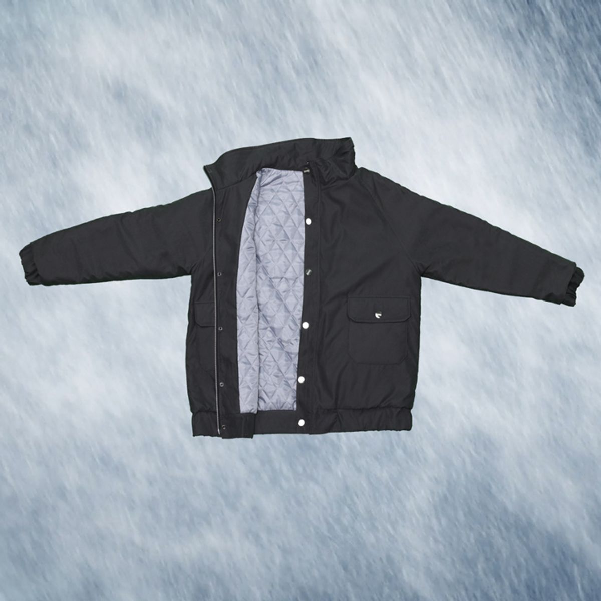 우빙(WOOVING) HIGHNECK PADDED BOMBER (BLACK)