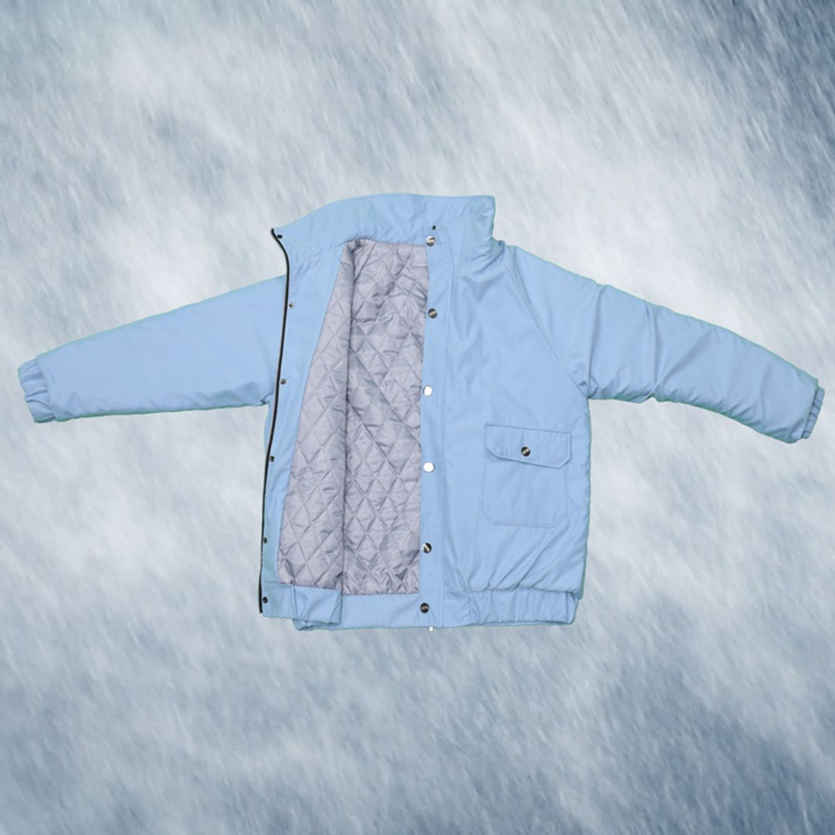 우빙(WOOVING) HIGHNECK PADDED BOMBER (BLUE)