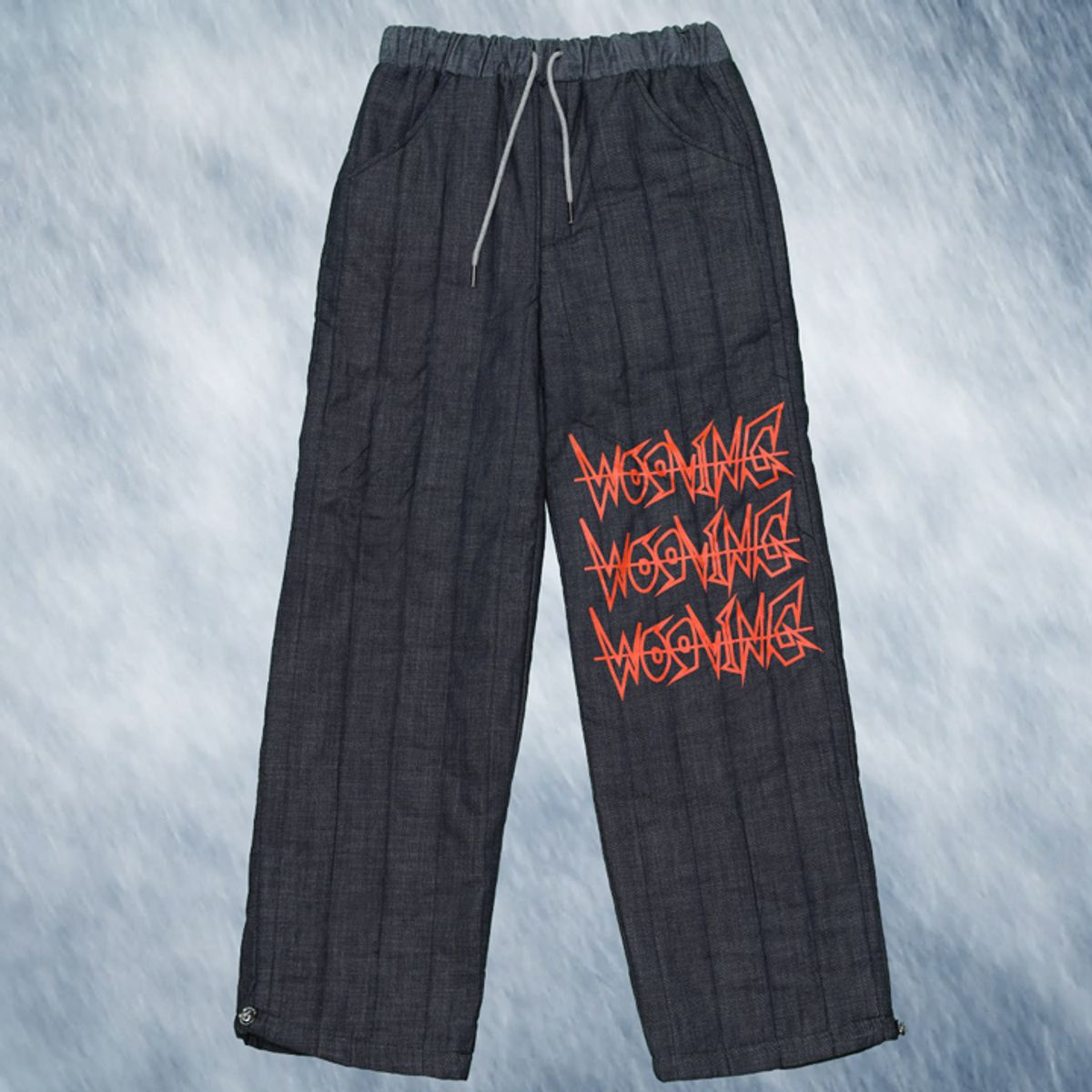 우빙(WOOVING) PADDED DENIM PANTS (NAVY)
