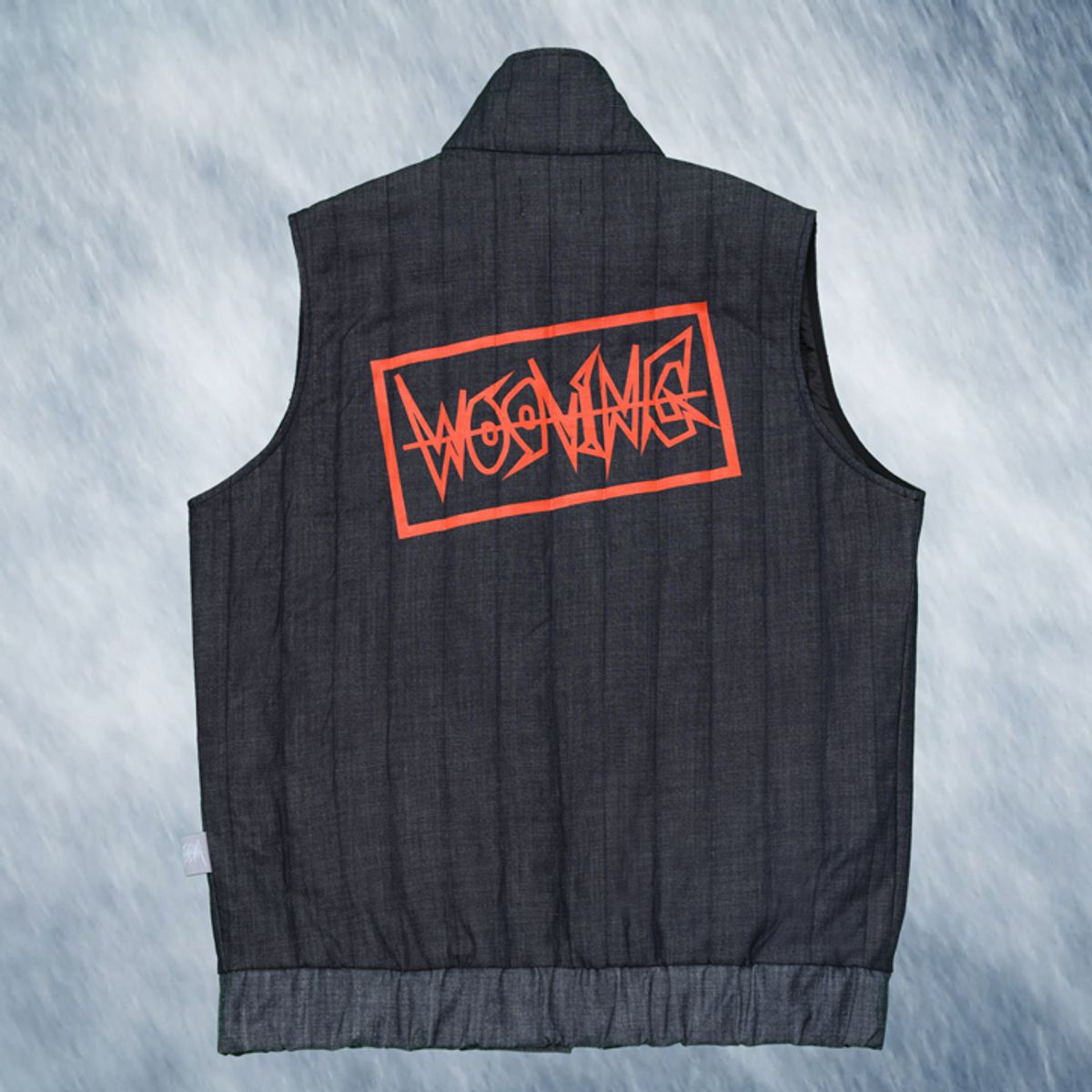 우빙(WOOVING) PADDED DENIM VEST (NAVY)