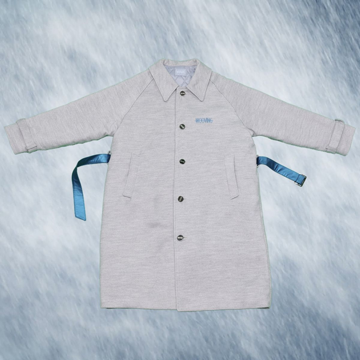 우빙(WOOVING) LONG COLLAR PADDED COAT (GRAY)