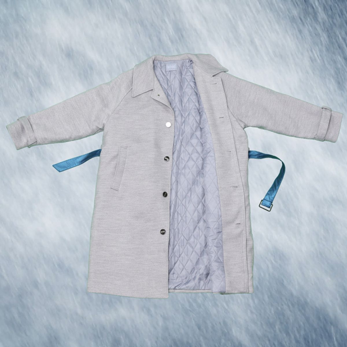 우빙(WOOVING) LONG COLLAR PADDED COAT (GRAY)