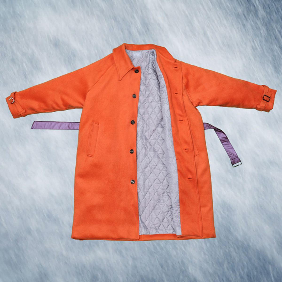 우빙(WOOVING) LONG COLLAR PADDED COAT (ORANGE)