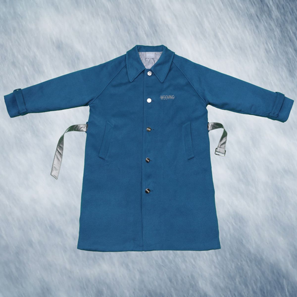 우빙(WOOVING) LONG COLLAR PADDED COAT (BLUE)