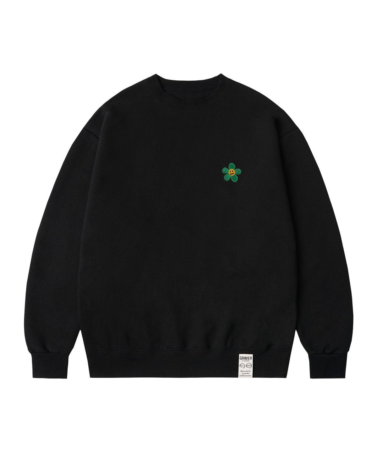 그레이버(GRAVER) [UNISEX]플라워도트 자수 맨투맨_2color