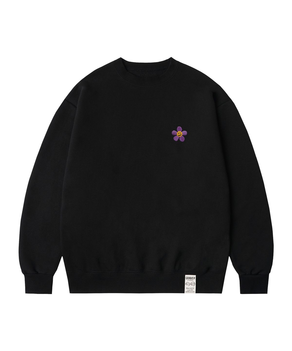 그레이버(GRAVER) [UNISEX]플라워도트 자수 맨투맨_2color