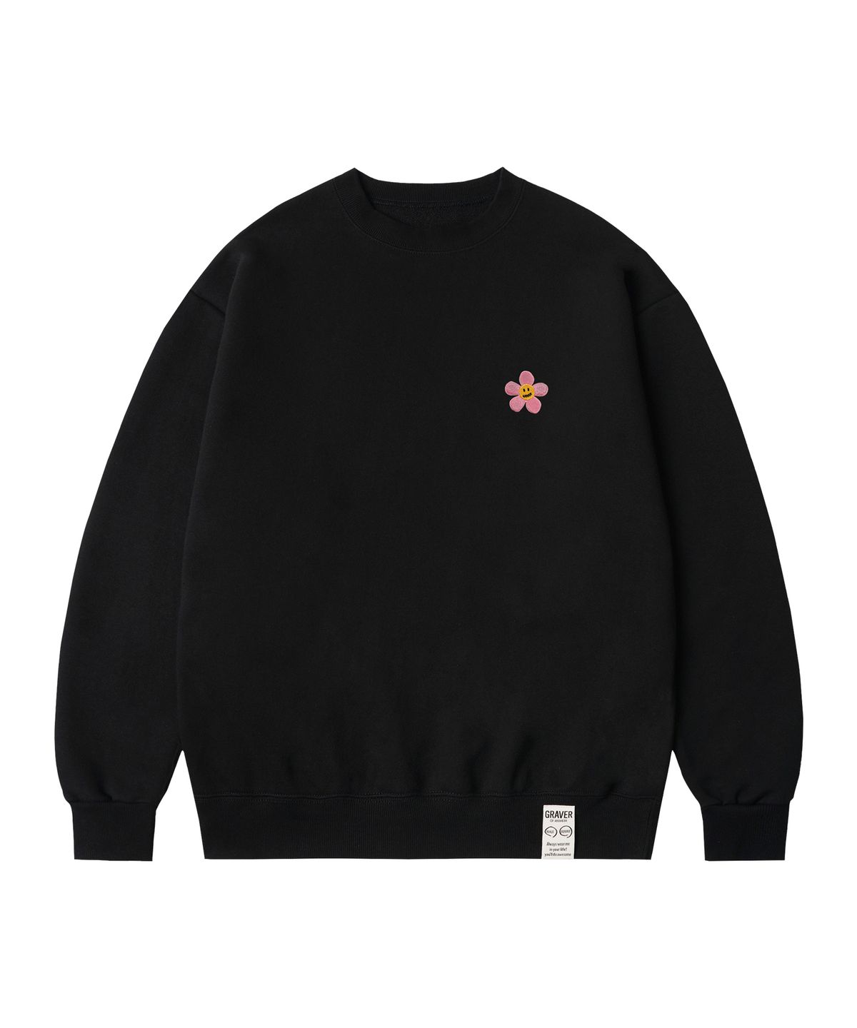 그레이버(GRAVER) [UNISEX]플라워도트 자수 맨투맨_2color