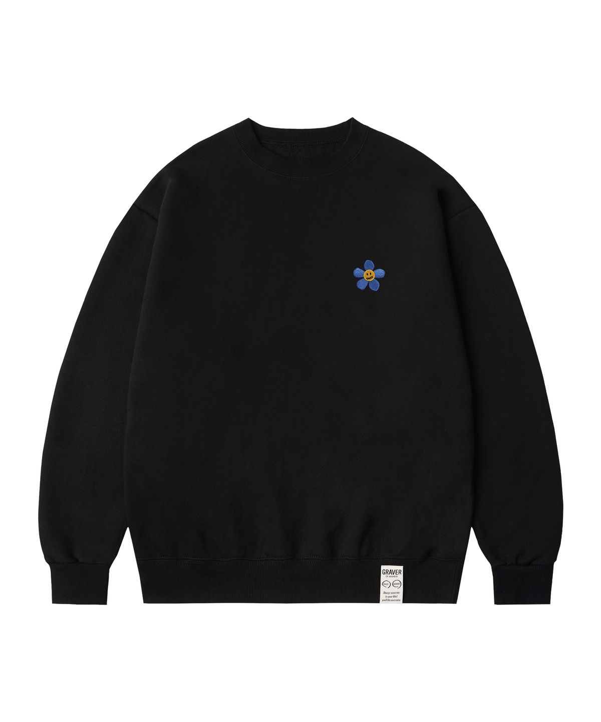 그레이버(GRAVER) [UNISEX]플라워도트 자수 맨투맨_2color
