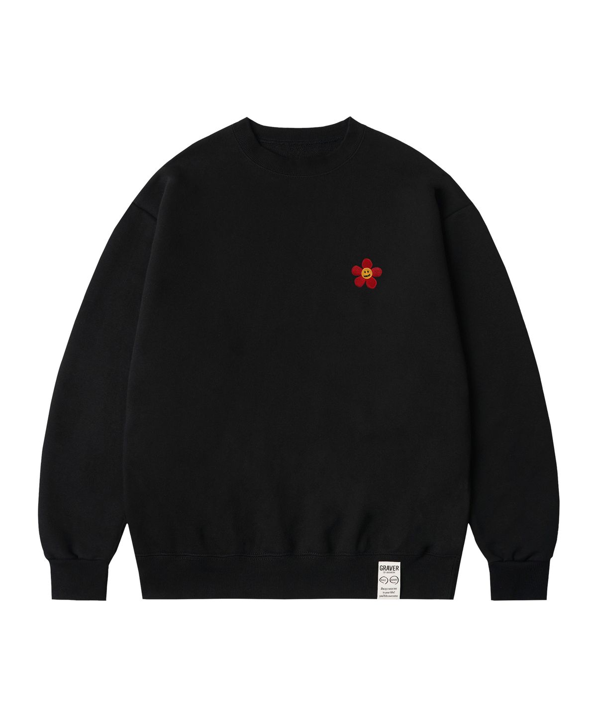 그레이버(GRAVER) [UNISEX]플라워도트 자수 맨투맨_2color