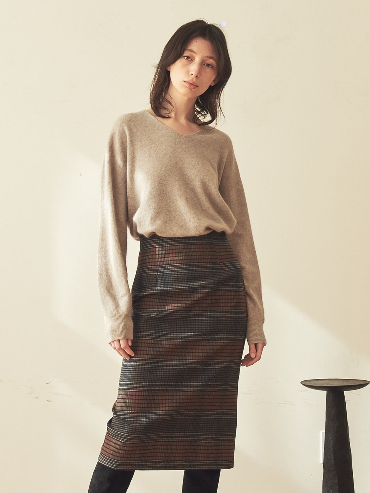 아쿠드(ACUD) SLIM PENCIL SKIRT_CH.BLACK
