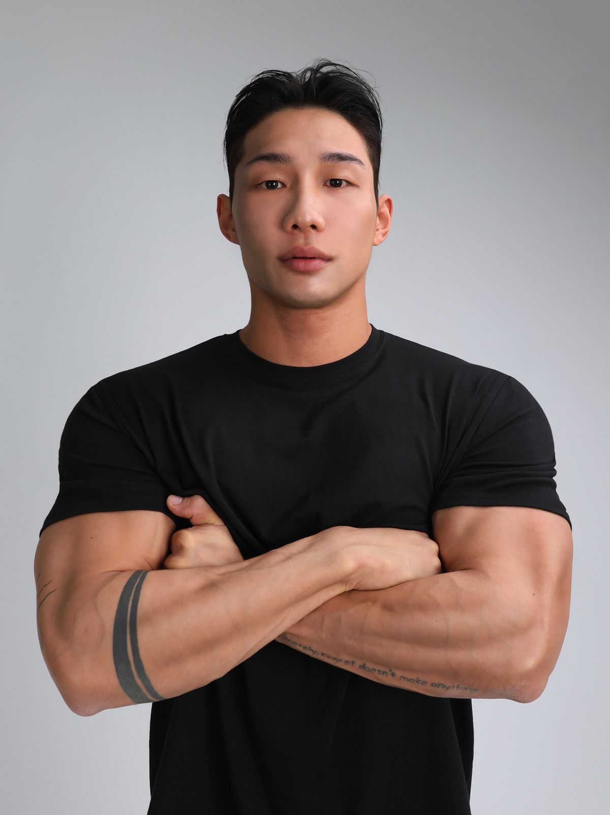 알브이디(RVD) 무지 모달머슬핏 반팔티 (블랙)