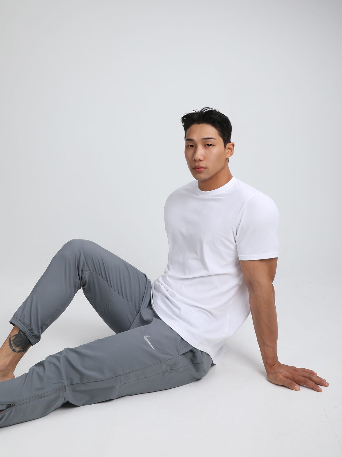 알브이디(RVD) 무지 모달머슬핏 반팔티 (화이트)