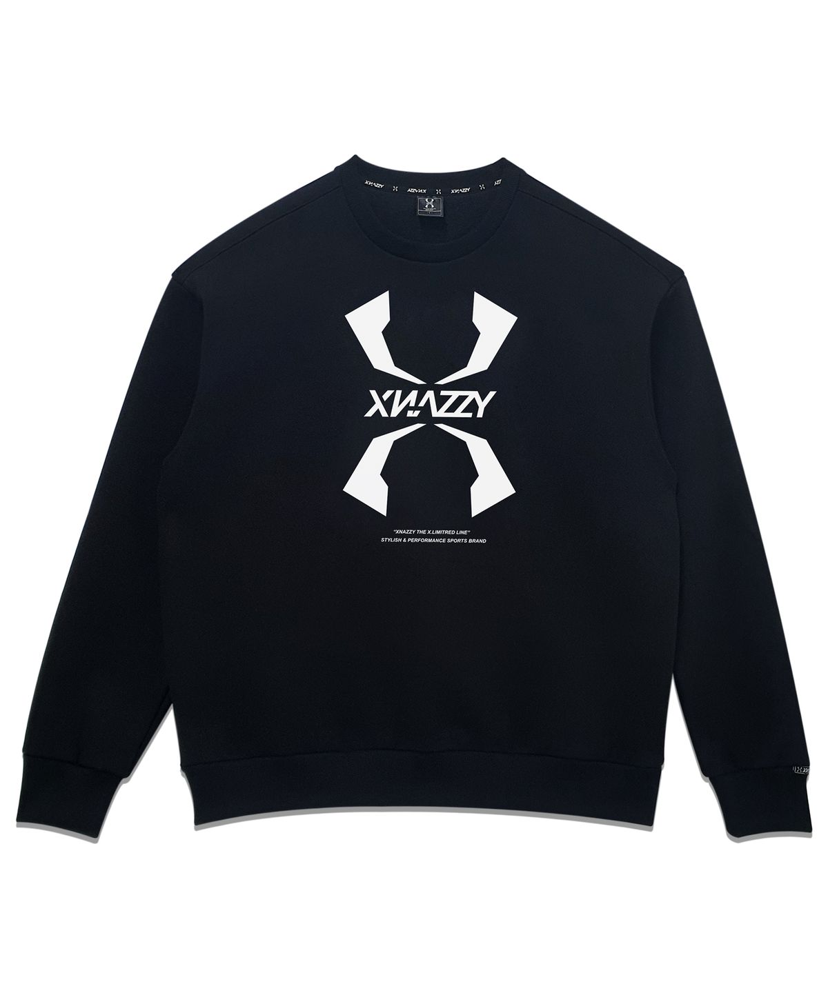 엑스네지(XNAZZY) 오버핏 빅로고 기모맨투맨 XYNR20FWMA01 [BLACK]