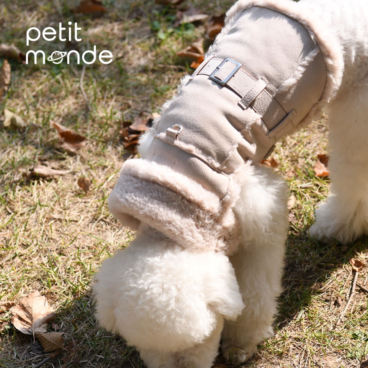 쁘띠몽드(PETIT MONDE) 스웨이드 파스텔 무스탕 조끼 베이비핑크
