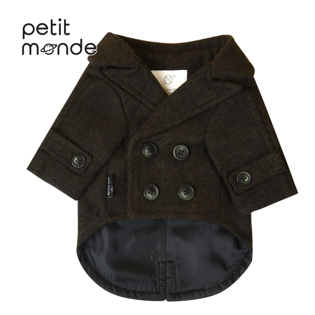 쁘띠몽드(PETIT MONDE) 울 블랜드 더블 코트 카키