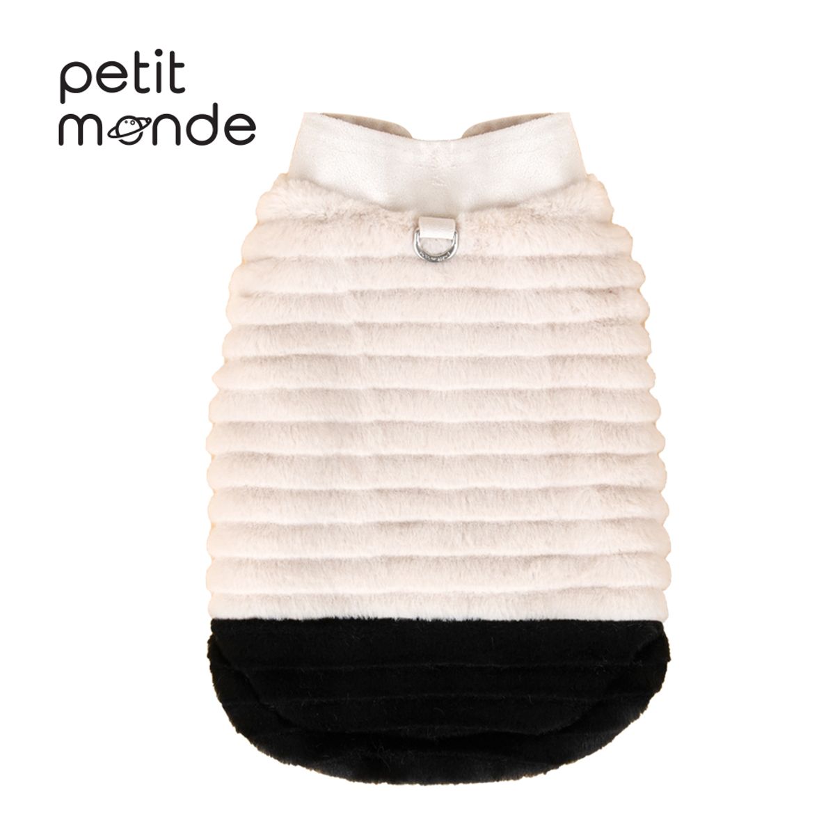 쁘띠몽드(PETIT MONDE) 밍크 퍼 투톤 베스트 베이지