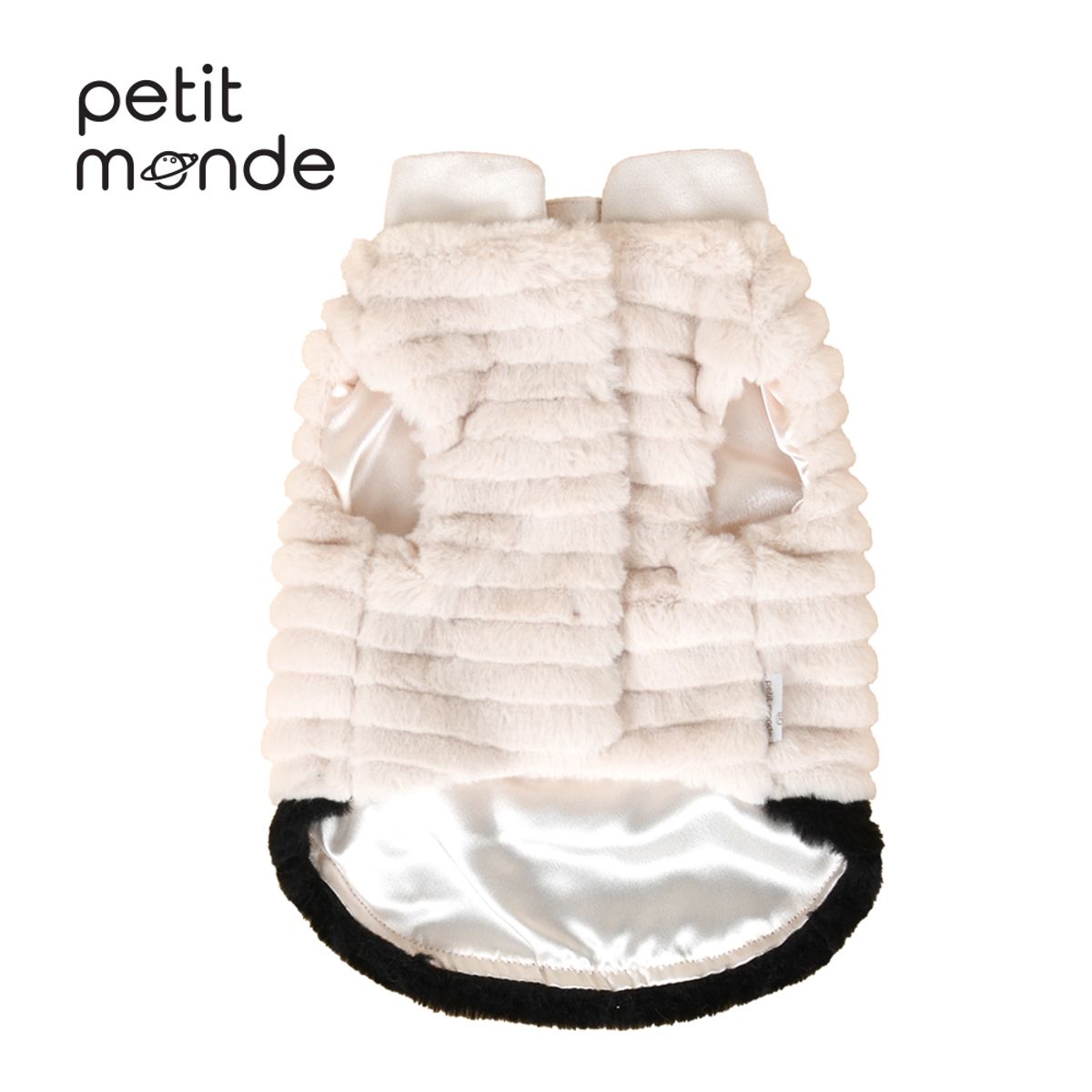 쁘띠몽드(PETIT MONDE) 밍크 퍼 투톤 베스트 베이지