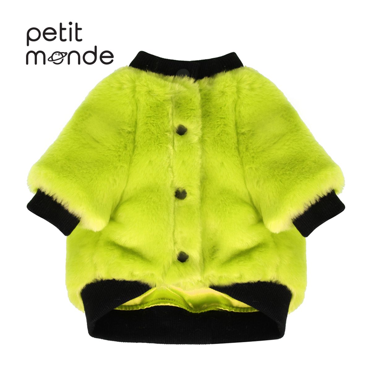 쁘띠몽드(PETIT MONDE) 러브 와펜 나그랑 퍼 점퍼 라임