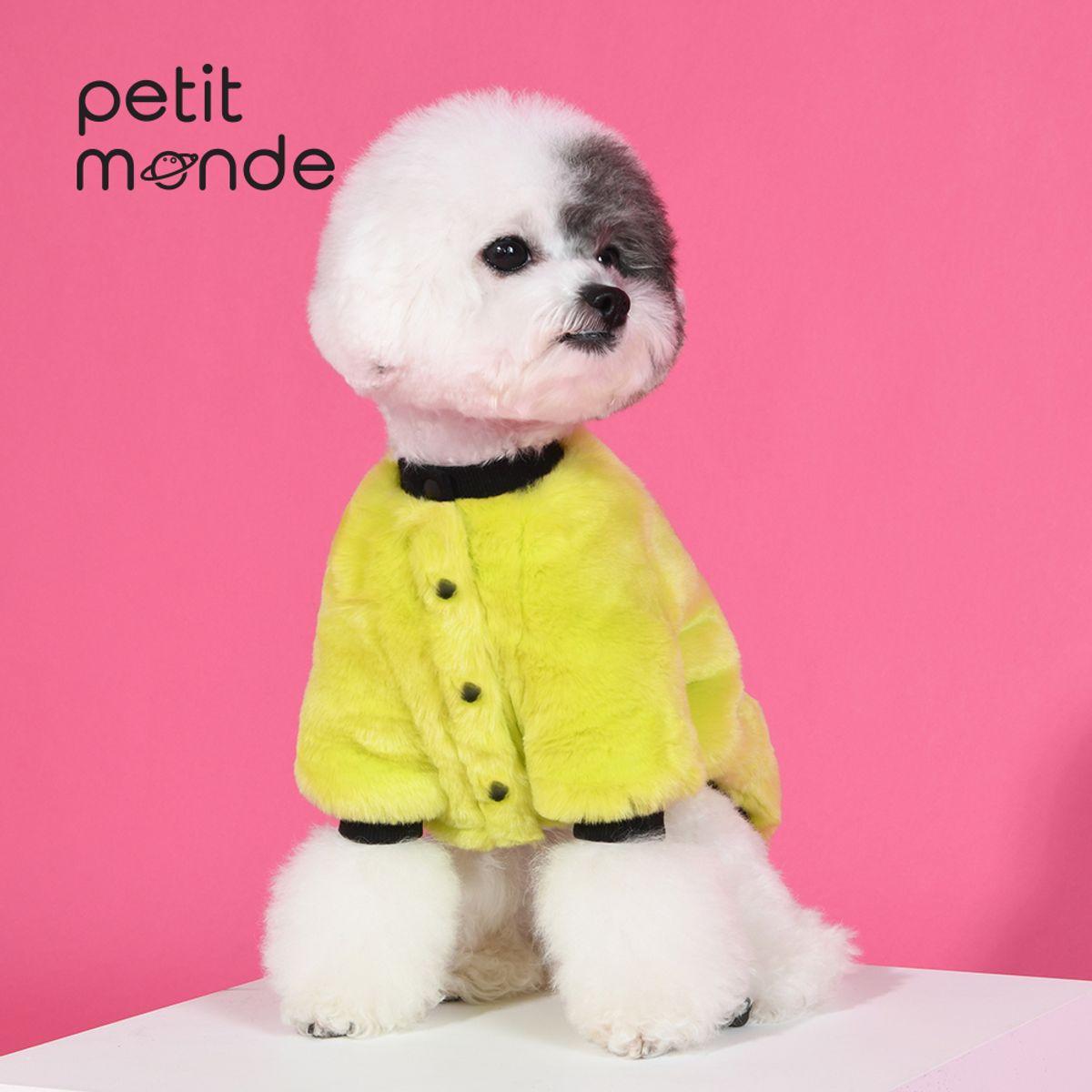 쁘띠몽드(PETIT MONDE) 러브 와펜 나그랑 퍼 점퍼 라임