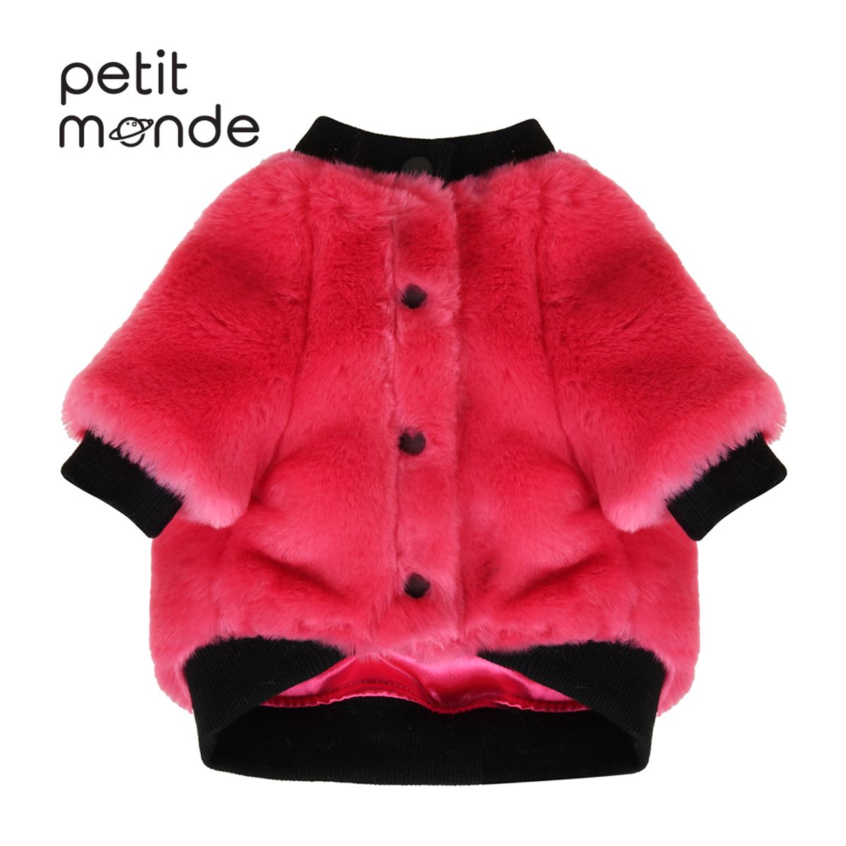 쁘띠몽드(PETIT MONDE) 러브 와펜 나그랑 퍼 점퍼 핑크