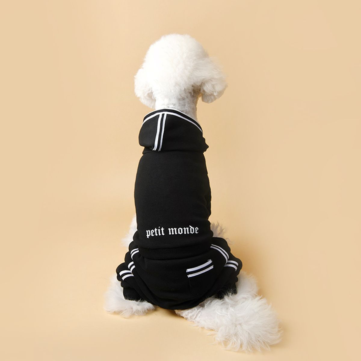 쁘띠몽드(PETIT MONDE) 라인 후드 트레이닝 올인원 블랙