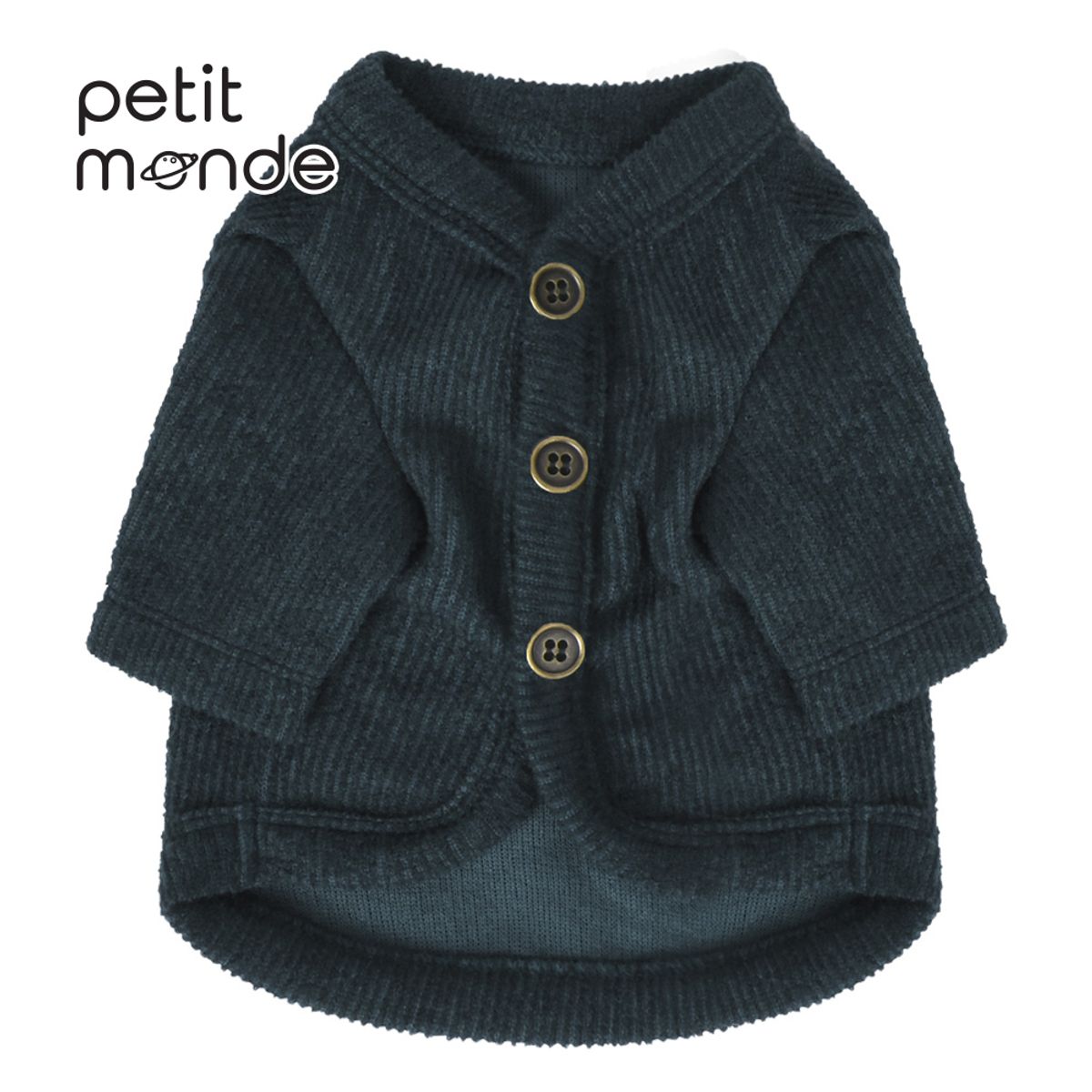 쁘띠몽드(PETIT MONDE) 카이 골지 니트 가디건 그린
