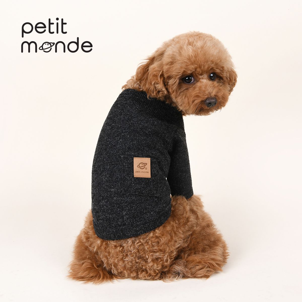쁘띠몽드(PETIT MONDE) 카이 골지 니트 가디건 차콜