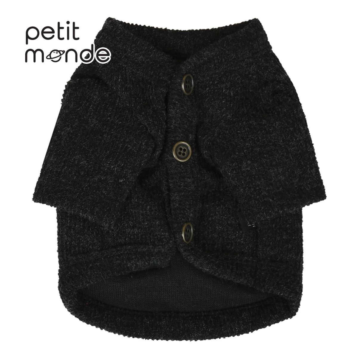쁘띠몽드(PETIT MONDE) 카이 골지 니트 가디건 차콜