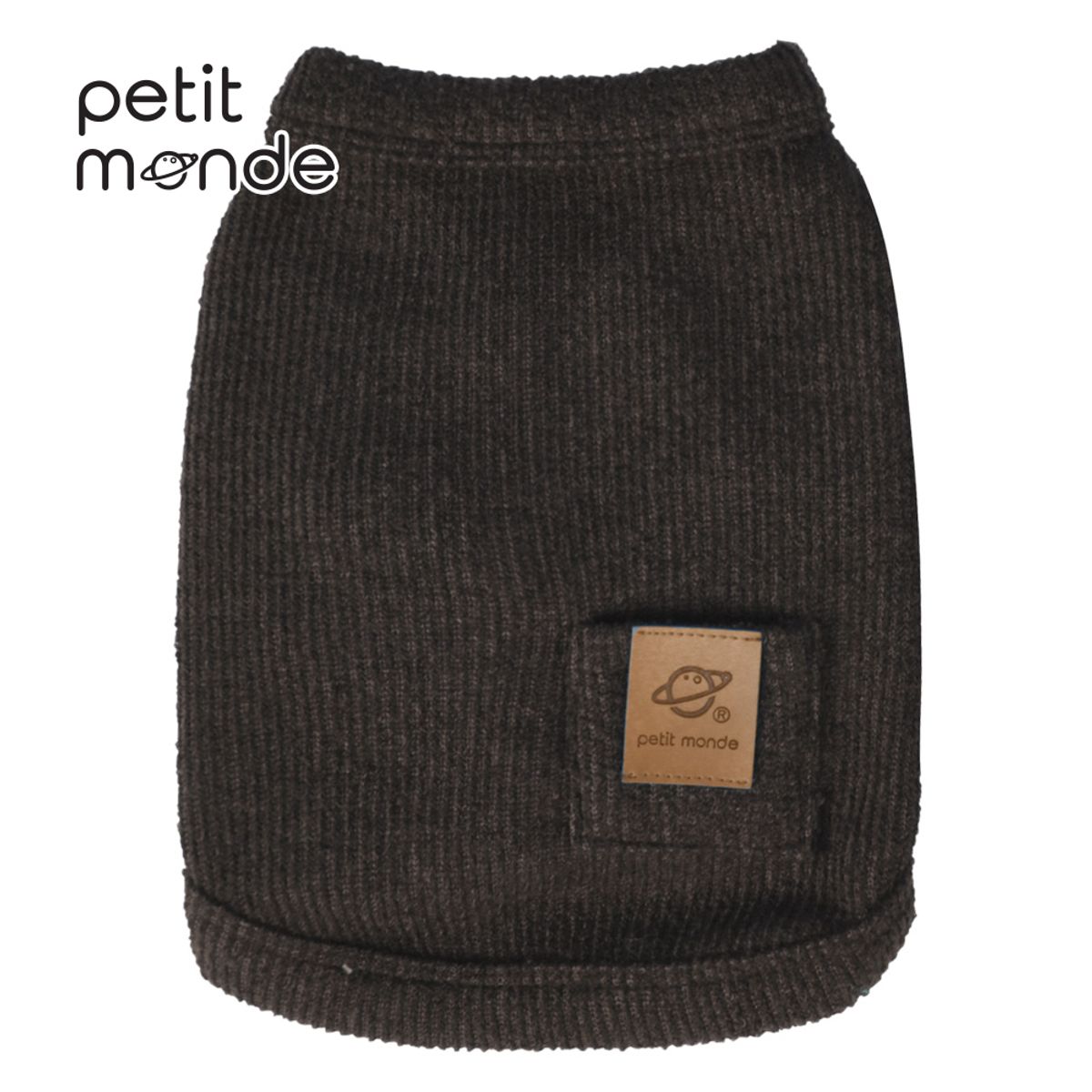 쁘띠몽드(PETIT MONDE) 카이 골지 니트 가디건 브라운