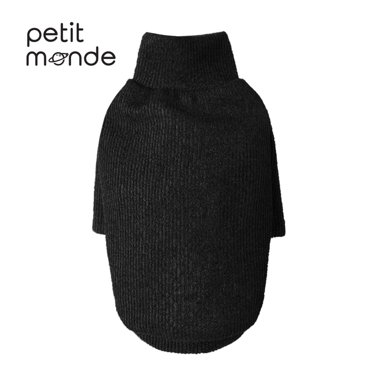 쁘띠몽드(PETIT MONDE) 카이 골지 니트 티셔츠 블랙