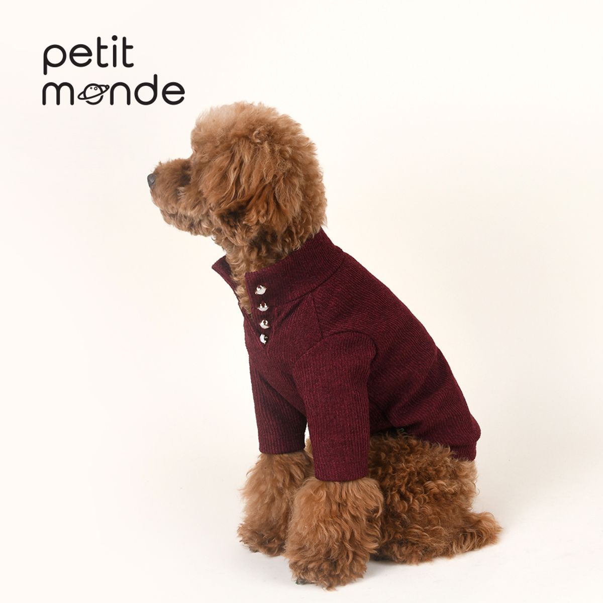 쁘띠몽드(PETIT MONDE) 카이 골지 니트 티셔츠 레드