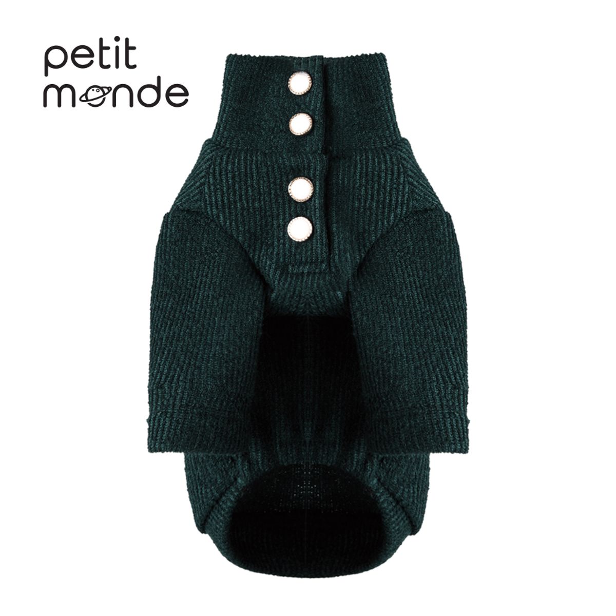 쁘띠몽드(PETIT MONDE) 카이 골지 니트 티셔츠 그린
