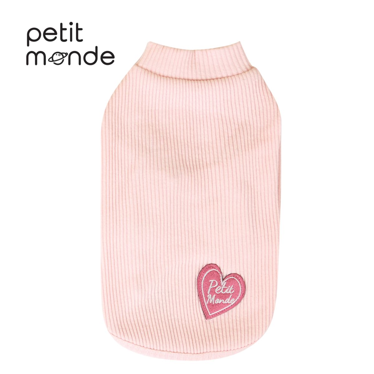 쁘띠몽드(PETIT MONDE) 하트 와펜 데일리 티셔츠 핑크