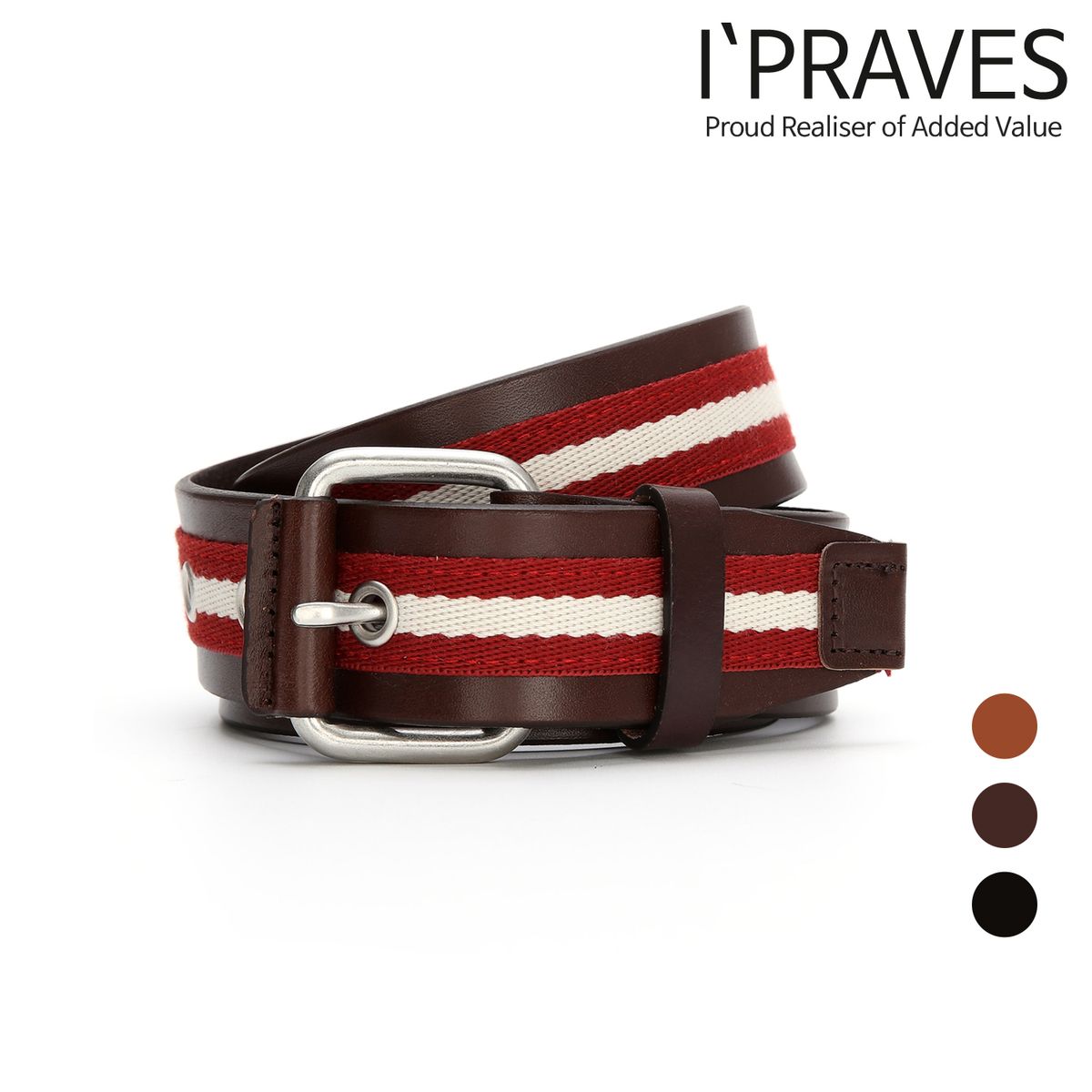 아이프라브(IPRAVES) PRAV-B105 / 남자벨트 캐주얼벨트 이태리 통가죽벨트 남성 허리띠