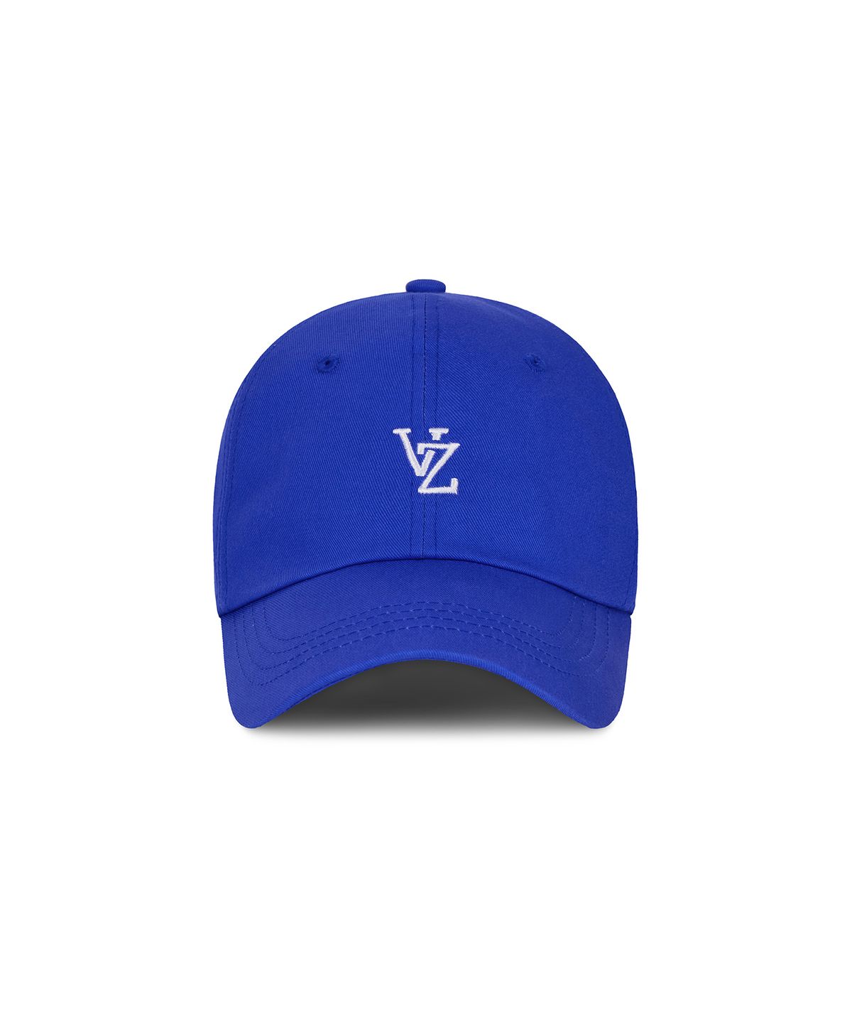 바잘(VARZAR) 모노그램 소프트 오버핏 볼캡 블루