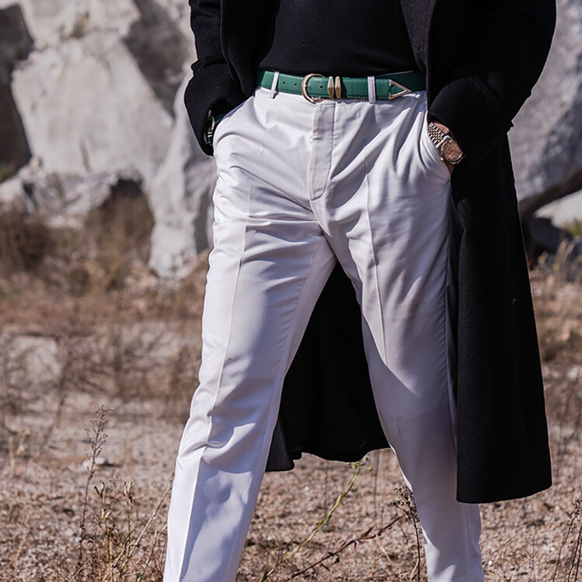 올클래식(ALLCLASSIC) ALCBT001 AC Signature_Belt Green & Gold